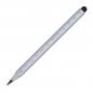 Preview: 2x Tintenloser Touchpen Lineal Kugelschreiber mit Namensgravur - schwarz+silber