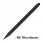 Preview: 2x Tintenloser Touchpen Lineal Kugelschreiber mit Namensgravur - schwarz+silber