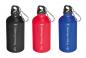 Preview: 3x Alu Trinkflasche mit Gravur / 500ml / Farbe: je 1x blau, rot und schwarz