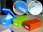 Preview: 3x Lernbox Karteikasten DIN A8 / 3 verschiedene Farben + 1200 Karteikarten