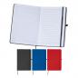 Preview: 3x Notizbuch / A5 / 160 linierte Seiten / PU Hardcover / je 1x schwarz,rot,blau