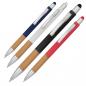 Preview: 4 Touchpen Kugelschreiber / mit Bambusgriffzone / 4 Farben
