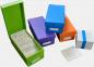 Preview: 4x Lernbox Karteikasten DIN A8 / 4 verschiedene Farben + 1600 Karteikarten