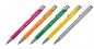 Preview: 5 Kugelschreiber aus Metall mit Gravur / Farbe: je 1x pink,oange,grün,gelb,grau