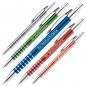 Preview: 5 Kugelschreiber mit Gravur / aus Metall / je 1x blau, rot, grau, grün, orange