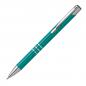 Preview: 50 Kugelschreiber aus Metall / vollfarbig lackiert / Farbe: türkis (matt)