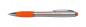 Preview: 50 Touchpen Kugelschreiber mit Gravur im farbigen Licht / Farbe: silber-orange