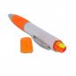 Preview: 5x Kugelschreiber mit Gravur / mit dreifarbigen Textmarker / Farbe: weiß-orange