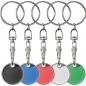 Preview: 5x Metall Schlüsselanhänger mit Einkaufschip / 5 verschiedene Farben