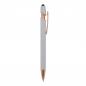 Preview: 5x Touchpen Kugelschreiber "Roségold" / aus Metall / Soft-Touch / Farbe: silber