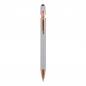 Preview: 5x Touchpen Kugelschreiber "Roségold" / aus Metall / Soft-Touch / Farbe: silber