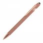 Preview: 5x Touchpen Kugelschreiber "Roségold" / aus Metall / Soft-Touch / roségold