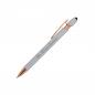 Preview: 5x Touchpen Kugelschreiber "Roségold" mit Namensgravur - aus Metall - silber