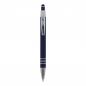 Preview: 5x Touchpen Kugelschreiber mit Gravur / aus Metall / mit Soft-Touch / dunkelblau