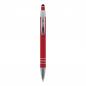 Preview: 5x Touchpen Kugelschreiber mit Namensgravur - aus Metall - mit Soft-Touch - rot