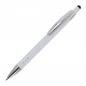Preview: 5x Touchpen Kugelschreiber mit Namensgravur - aus Metall - mit Soft-Touch - weiß