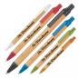 Preview: 6 Kugelschreiber aus Weizenstroh und Bambus mit Namensgravur - 6 Farben