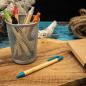 Preview: 6 Kugelschreiber aus Weizenstroh und Bambus mit Namensgravur - 6 Farben