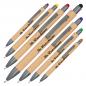 Preview: 7 Touchpen Holzkugelschreiber aus Bambus mit Namensgravur - 7 Stylusfarben