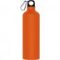 Preview: Aluminium Trinkflasche mit Karabinerhaken / Sportflasche / 800ml / Farbe orange
