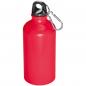 Preview: Aluminium Trinkflasche mit Karabinerhaken / Sportflasche 500ml / Farbe: rot