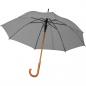 Preview: Automatik-Regenschirm mit Holzgriff / Farbe: silbergrau