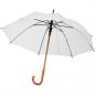 Preview: Automatik-Regenschirm mit Holzgriff / Farbe: weiß