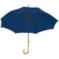 Preview: Automatik-Regenschirm mit Holzgriff und Holzspitzen / Farbe: dunkelblau