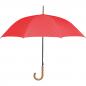 Preview: Automatik-Regenschirm mit Holzgriff und Holzspitzen / Farbe: rot