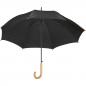 Preview: Automatik-Regenschirm mit Holzgriff und Holzspitzen / Farbe: schwarz
