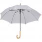 Preview: Automatik-Regenschirm mit Holzgriff und Holzspitzen / Farbe: weiß