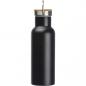 Preview: Doppelwandige Trinkflasche mit Gravur / aus Edelstahl / 500ml / Farbe: schwarz
