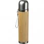 Preview: Doppelwandige Vakuum-Trinkflasche mit Bambusummantelung 500 ml