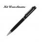 Preview: Drehbarer Kugelschreiber aus Metall mit Namensgravur - mit Etui - Farbe: schwarz