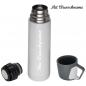 Preview: Edelstahl Isolierkanne mit Namensgravur - Thermosflasche - Farbe: weiß