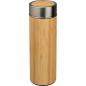 Preview: Edelstahl-Trinkbecher Bambus mit Teesieb 350ml