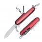 Preview: Edles 7-teiliges Aluminium Taschenmesser mit Gravur / Farbe: rot