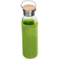 Preview: Flasche aus Glas mit Neoprenüberzug / 600ml / Neoprenfarbe: apfelgrün