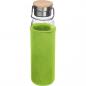 Preview: Flasche aus Glas mit Neoprenüberzug / 600ml / Neoprenfarbe: apfelgrün