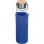 Preview: Flasche aus Glas mit Neoprenüberzug / 600ml / Neoprenfarbe: blau