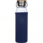 Preview: Flasche aus Glas mit Neoprenüberzug / 600ml / Neoprenfarbe: dunkelblau