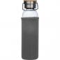 Preview: Flasche aus Glas mit Neoprenüberzug / 600ml / Neoprenfarbe: grau