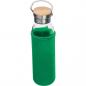 Preview: Flasche aus Glas mit Neoprenüberzug / 600ml / Neoprenfarbe: grün