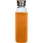 Preview: Flasche aus Glas mit Neoprenüberzug / 600ml / Neoprenfarbe: orange