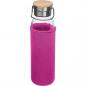 Preview: Flasche aus Glas mit Neoprenüberzug / 600ml / Neoprenfarbe: pink