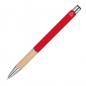 Preview: Gelschreiber aus Metall und Bambus-Holz mit Gravur / Farbe: rot