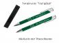 Preview: Glücks-Kugelschreiber mit beidseitiger Gravur / mit Velouretui / Farbe: grün
