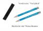 Preview: Glücks-Kugelschreiber mit beidseitiger Gravur / mit Velouretui / Farbe: hellblau