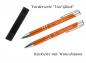 Preview: Glücks-Kugelschreiber mit beidseitiger Gravur / mit Velouretui / Farbe: orange