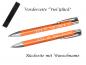 Preview: Glücks-Kugelschreiber mit beidseitiger Gravur / mit Velouretui / orange (matt)